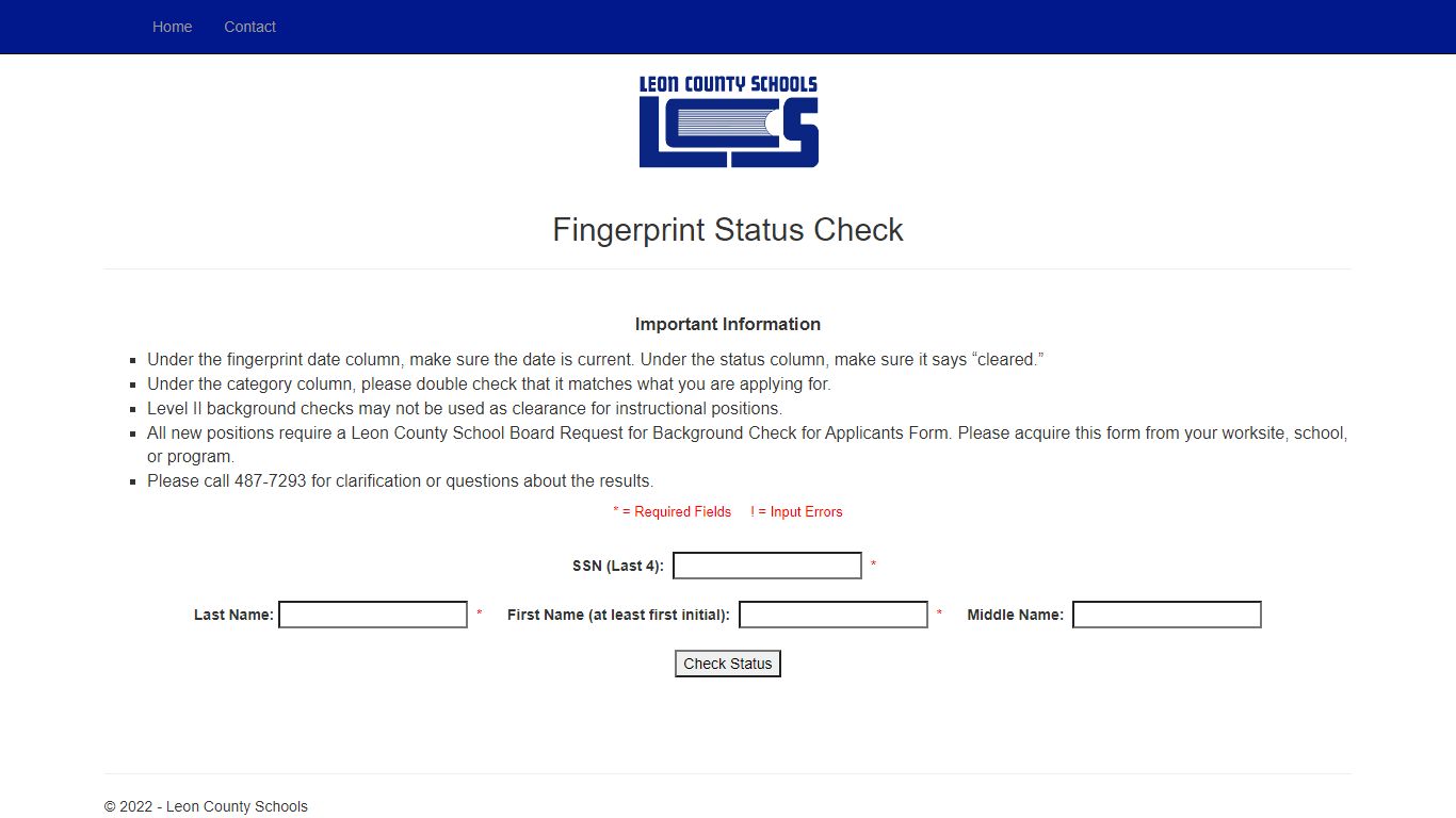 - Fingerprint Status Check